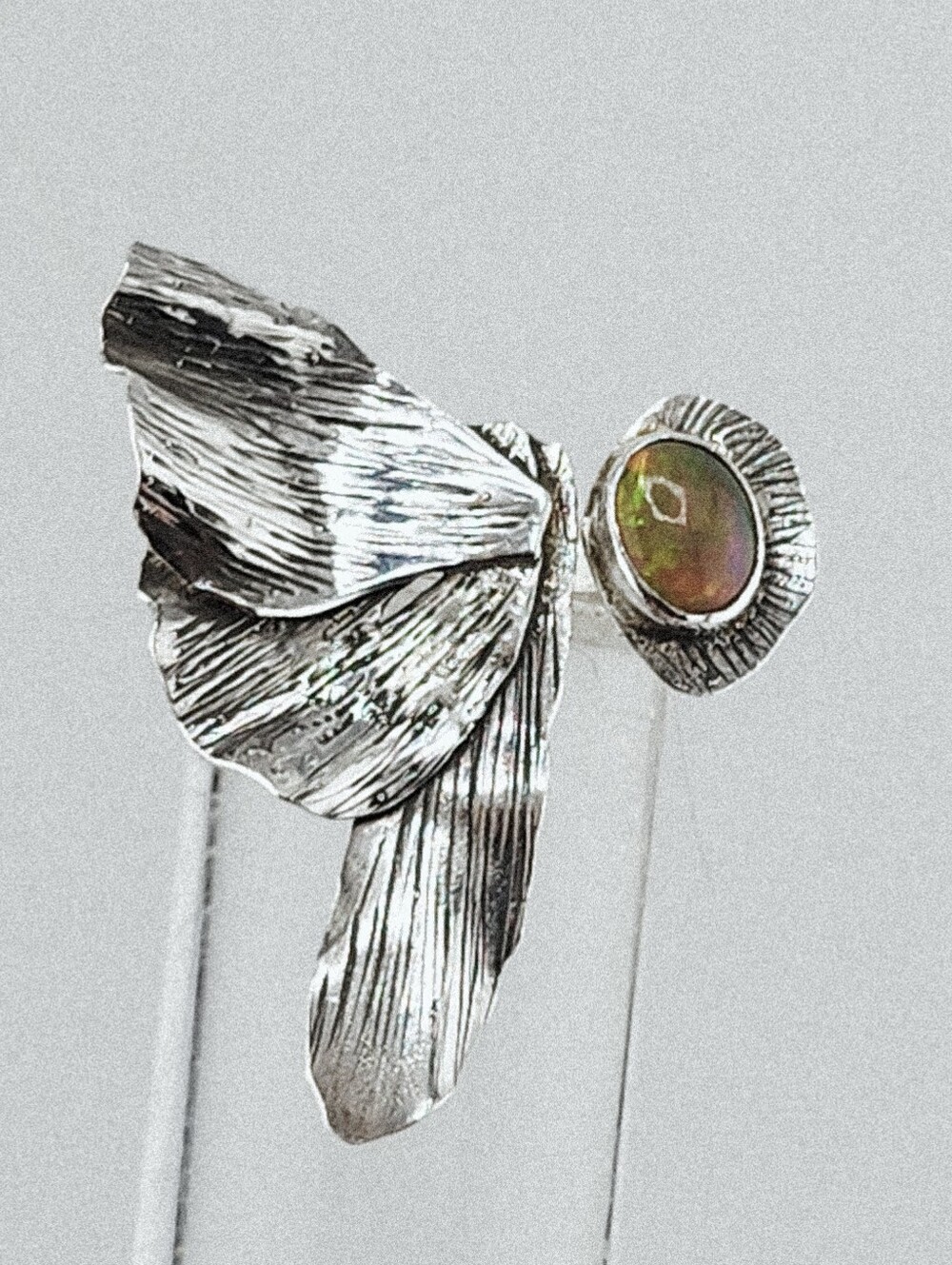 OPAL GEMSTONE BUTTERFLIE RING ADJUSTABLE SIZE FROM 7/9.5 - Picture 14 of 16